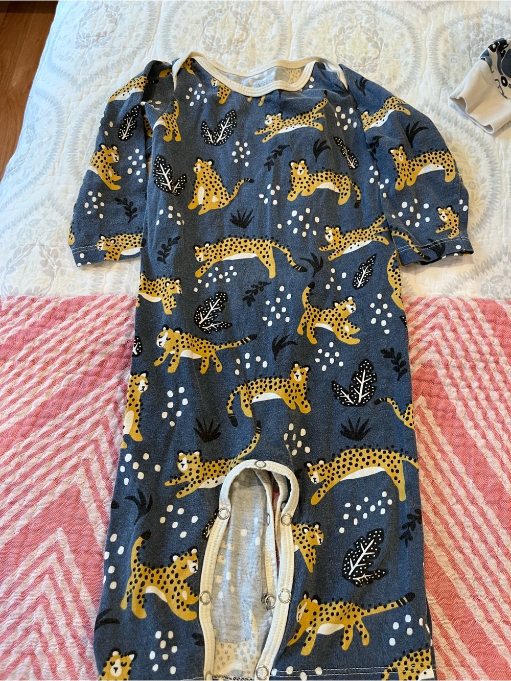 Kids Navy Blue Leopard Print One-Piece Romper winter water factory. 18m